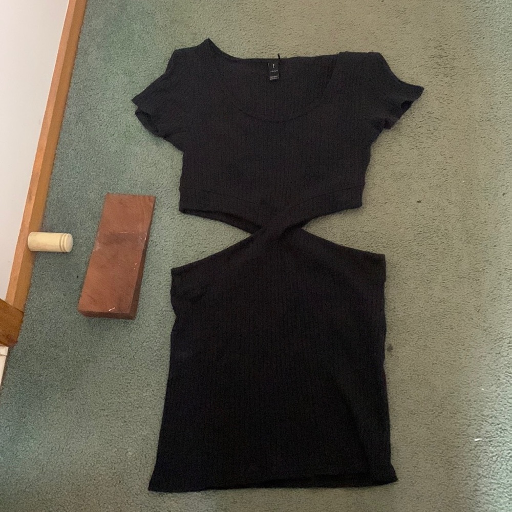FACTORIE BLACK BODYCON DRESS WITH CUT OUT WAIST SIZE XL - Picture 1 of 11